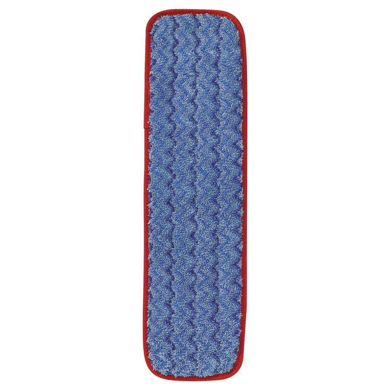 Red and Blue Microfiber Damp Mopping Pad, 18.5 x 5.5 Inches