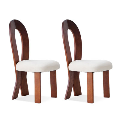 Walnut Solid back side Chair(Set of 2)