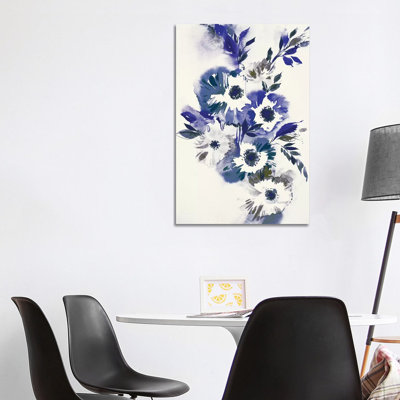 Blue Bouquet II 1 Piece Wrapped Canvas Wall Art