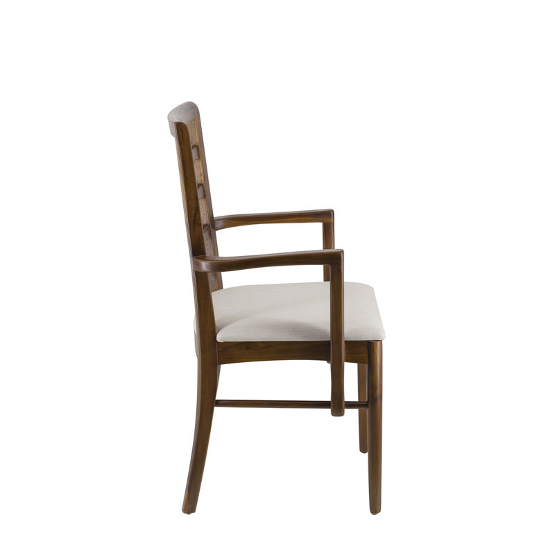 Arets 46cm H Polyester Upholstered Ladder Back Armchair in Brown