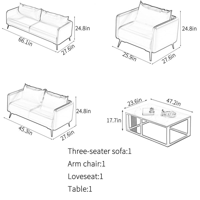 Ensemble de canapé de bureau simple et moderne