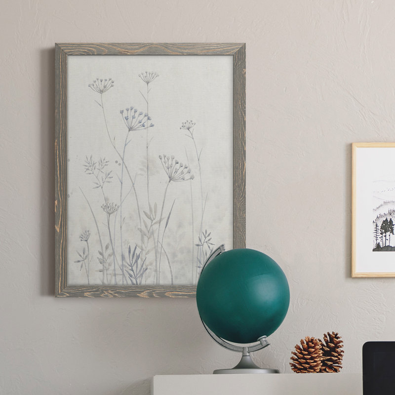 Neutre Queen Anne's Lace I, toile encadrée de qualité supérieure - prête à être accrochée, Gris, H 24 po x l 20 po x P 1 po