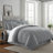 Shay Solid Gray Cotton Comforter Set  8 Piece-109897602