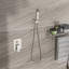 Pomme de douche à fixation au plafond 16 po avec double douche, option nickel brossé, style