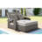 2 Pe Reclining Lounge, Gray, Adjustable Back, With Comfortable And Water- Fabric Covers Chaise Lounge For 2, Protected Cushions-449716735