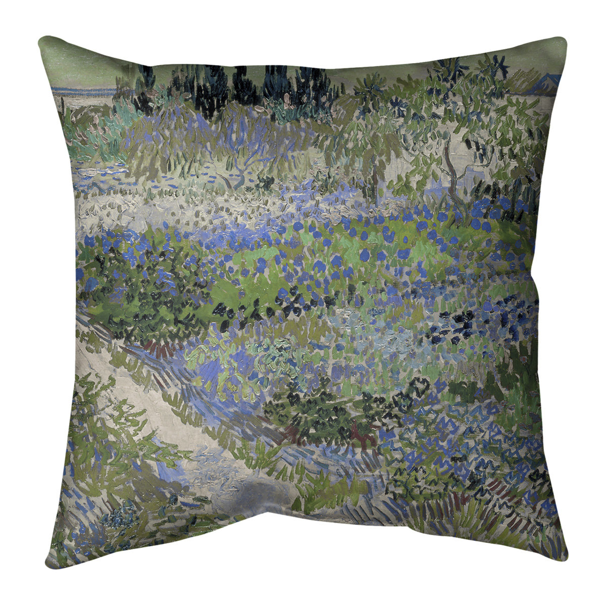 ArtVerse Vincent Van Gogh Bluhender Garten mit Pfad Floor Pillow ...