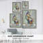 Fantastic Florals Fox, assis, reproduction encadrée - bois massif-897195500