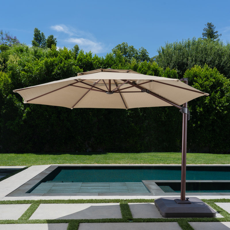 Parasol en porte-à-faux 11 pi Hammd, Brun clair