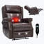 Fauteuil inclinable manuel brun en similicuir pour le salon avec mécanisme de mouvement robuste, 8 nœuds vibrants et 3 modes de massage-1516013496