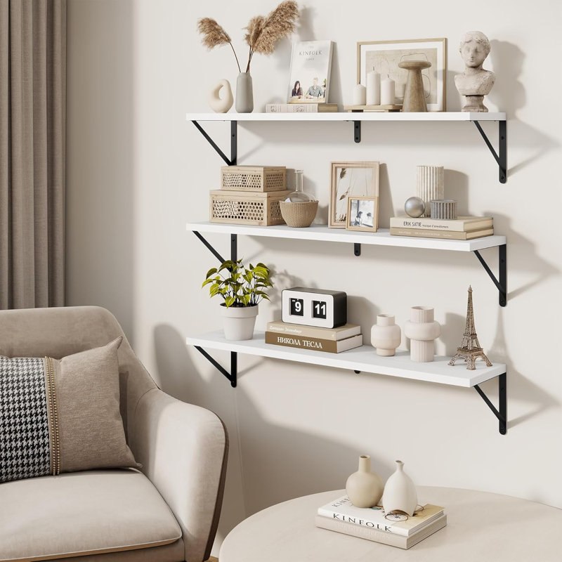 3 Piece Wood Floating Shelf