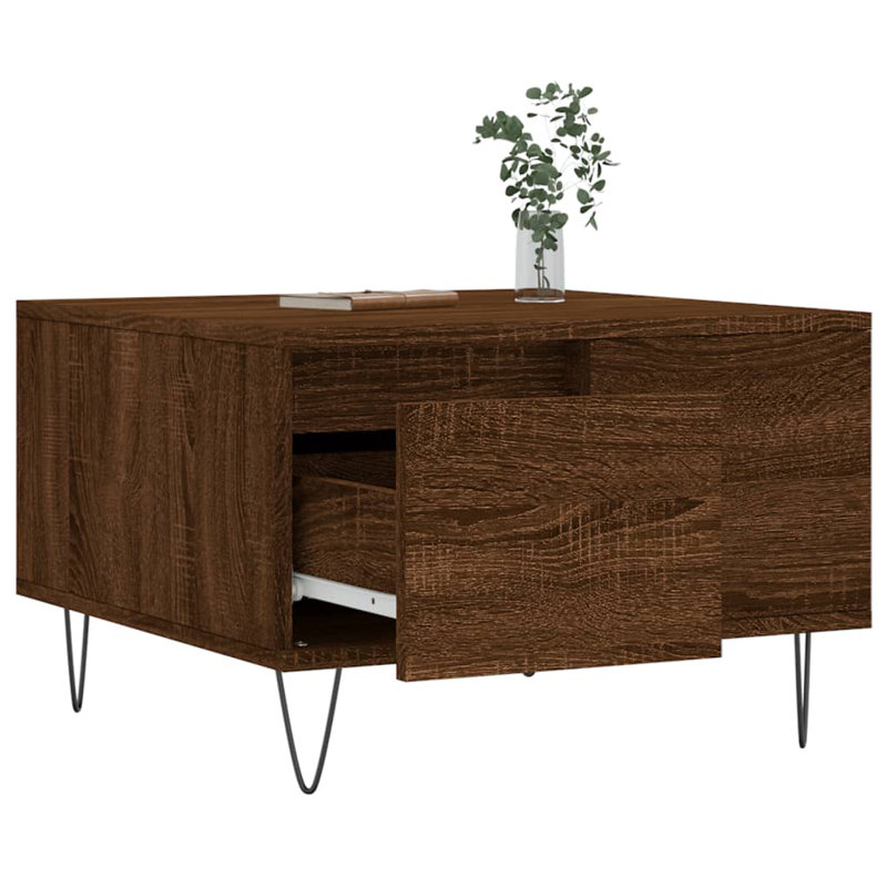 McBrine Coffee Table with Storage, Brown Oak