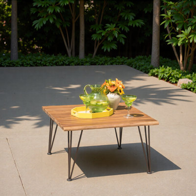 TABLE BASSE INDUSTRIELLE EN BOIS ET MÉTAL