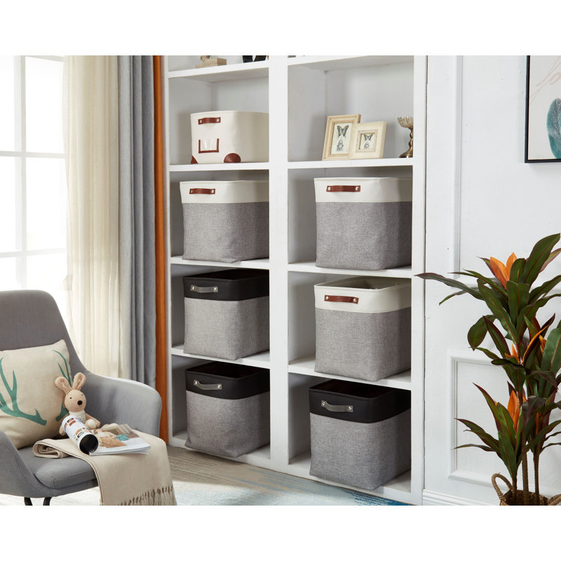 Latitude Run® Fabric Bin, Grey/White