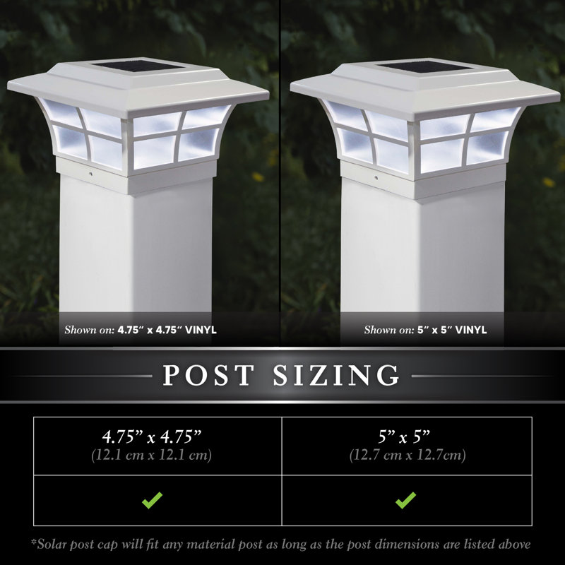 White PVC Solar LED Post Cap Light Multipack