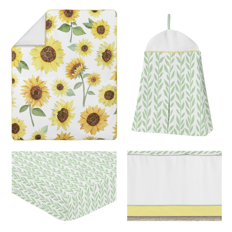 Ensemble de literie pour lit de bébé 4 pièces tournesol