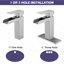 Robinet de salle de bain à cascade - Nickel brossé à poignée simple avec trop-plein-128724079