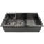 Évier de cuisine à simple cuve en acier inoxydable noir mat avec robinet encastrable 32 po x 18 po Undermount-121642895