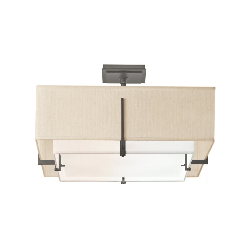Exos 4 - Light 20.6" Semi Flush Mount, Natural Iron, Flax