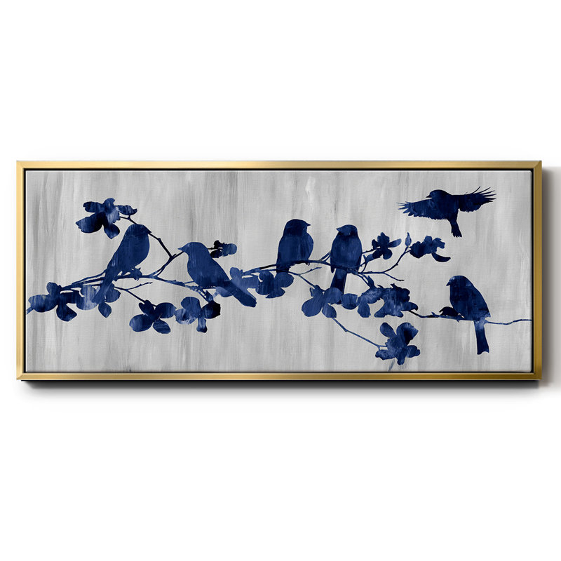 Indigo Hangout- Framed Canvas, 8" H x 20" W