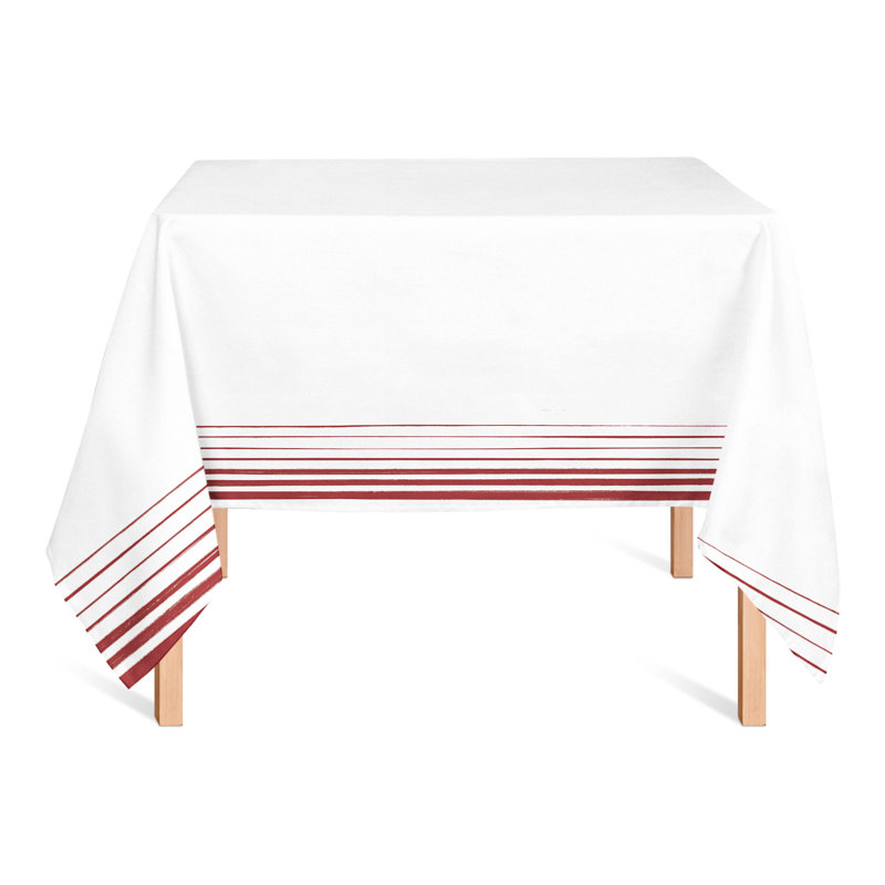 Abdul-Nafi Striped Square Tablecloth, Red
