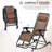 Outsunny Set Of 2 Outdoor Rocking Chairs, Foldable Reclining Zero Gravity Lounge Rocker With Pillow, Cup & Phone Holder, Combo Design With Folding Legs, Brown