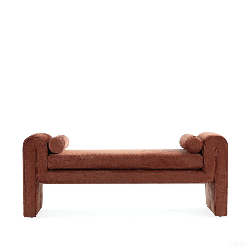 Banc d'appoint en chenille, Terracotta, Terracotta, Terracotta