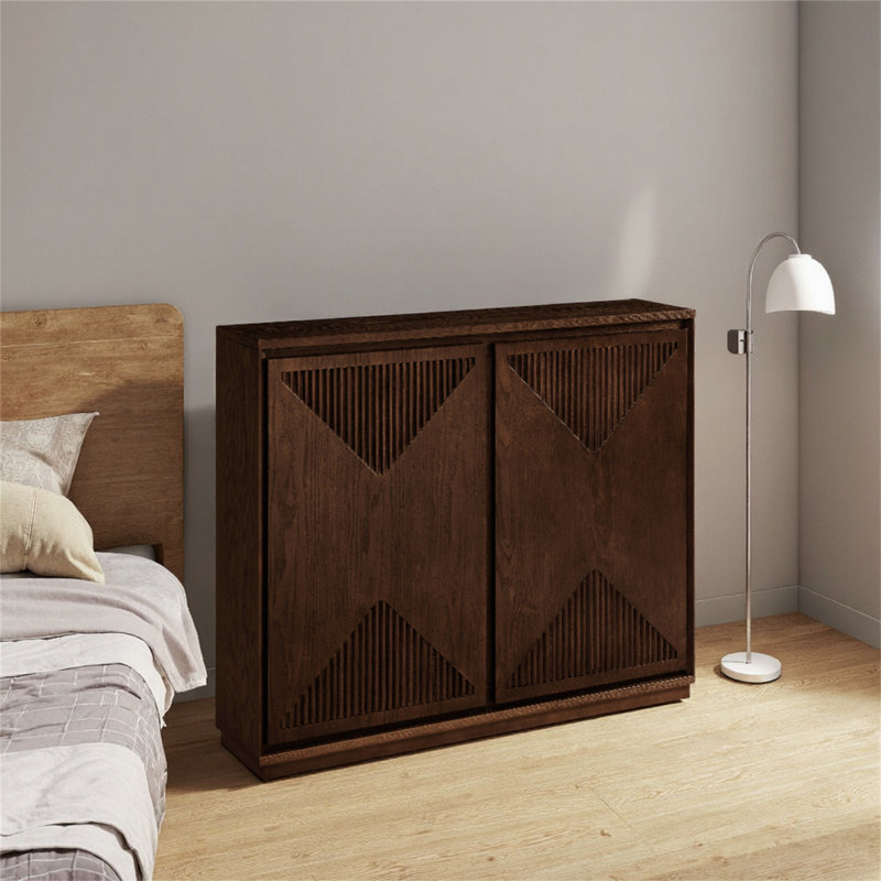 Buffet de rangement moderne en forme de V, Marron foncé