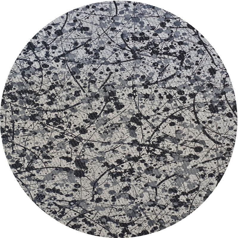 Tapis gris Power Loom, Rond 3 pi