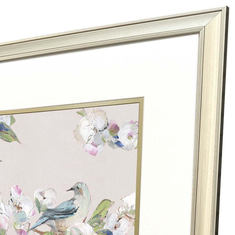 Oiseaux sur des branches, art encadré