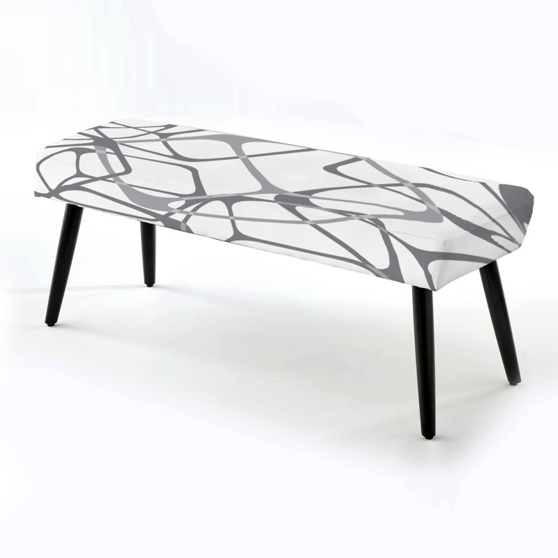 Finch - Banc rembourré noir à motifs abstraits