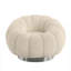 Fauteuil d'appoint pivotant en citrouille blanc avec tissu bouclé crème, sans assemblage, facile d'entretien et de conception moderne