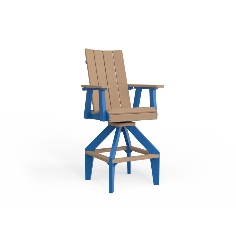 SOL Outdoor Bar Stool, Pacific Blue, White