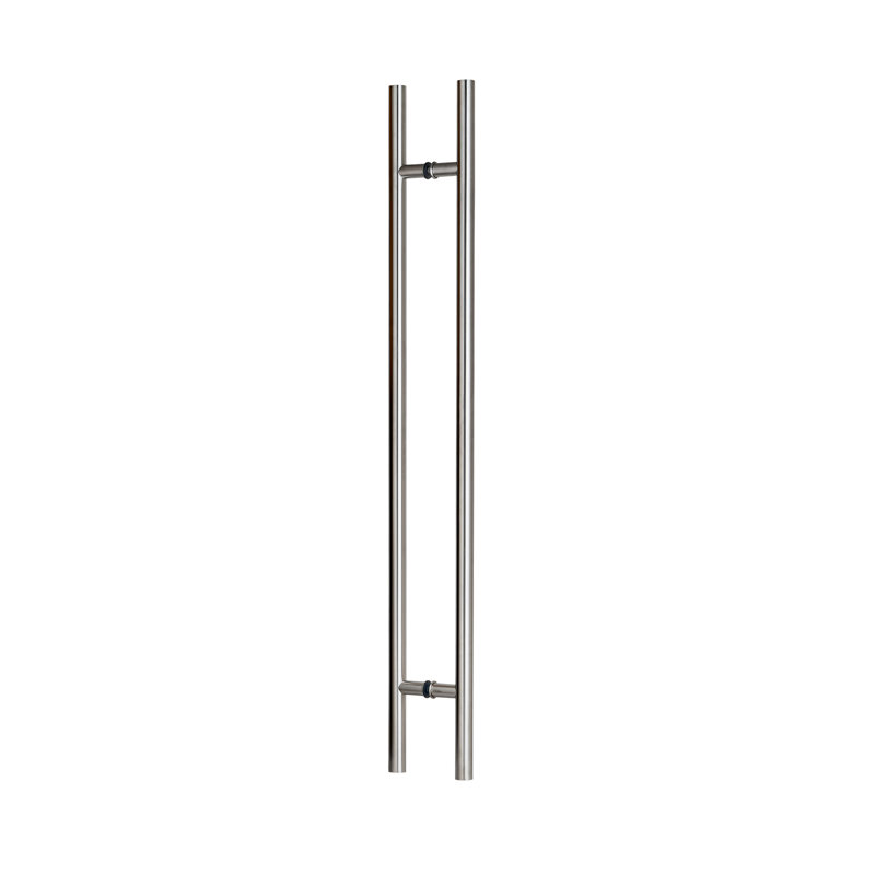 Poignée de porte longue, poignée d'entrée 18 po, forme ronde en «H», acier inoxydable 304 - satiné