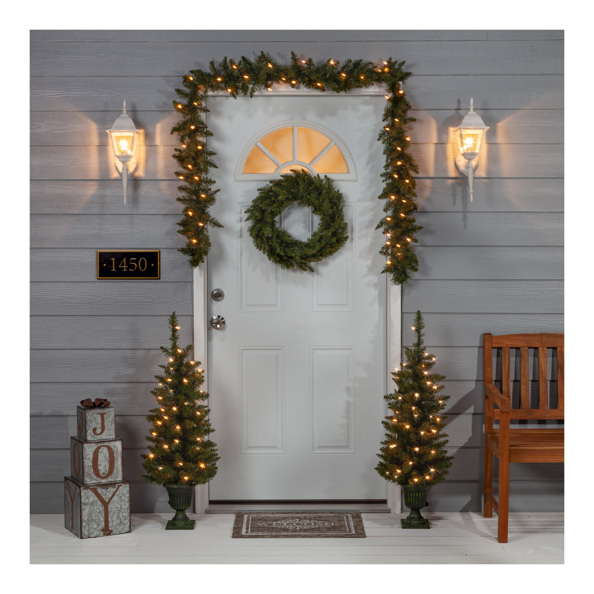 42' Lighted Artificial Pine Christmas Tree