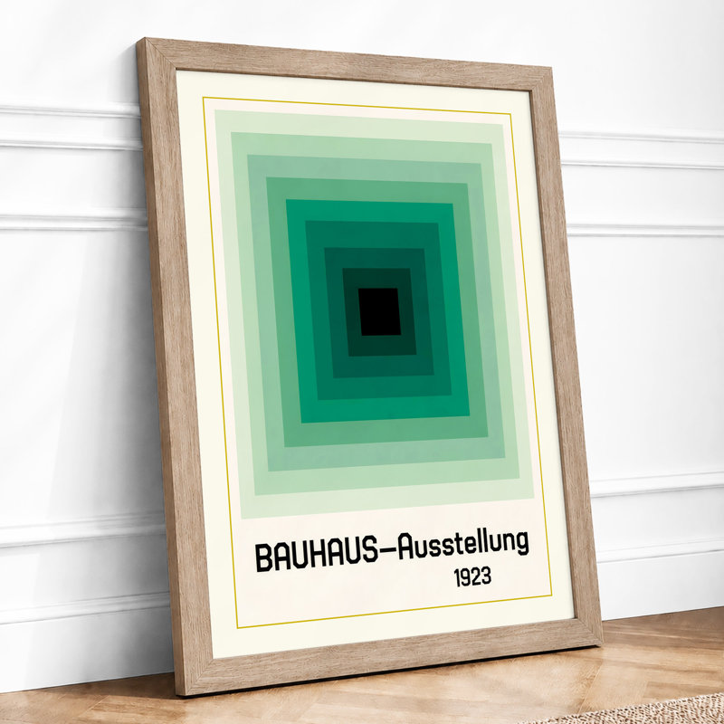 Bauhaus Abstraction Geometric - Framed Print, A2 - 59.4 x 42.0 cm, Oak
