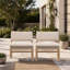 Chaise longue en acacia et coussin beige