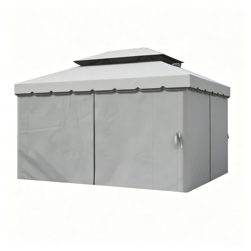 Abri et abri de jardin modernes (avec cadre inclus), patio en aluminium de 12,8 pi