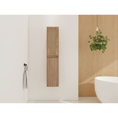 Modern Bathroom Side Cabinet 12" - Soft Close Doors And Efficient Wall Mount Solution Space