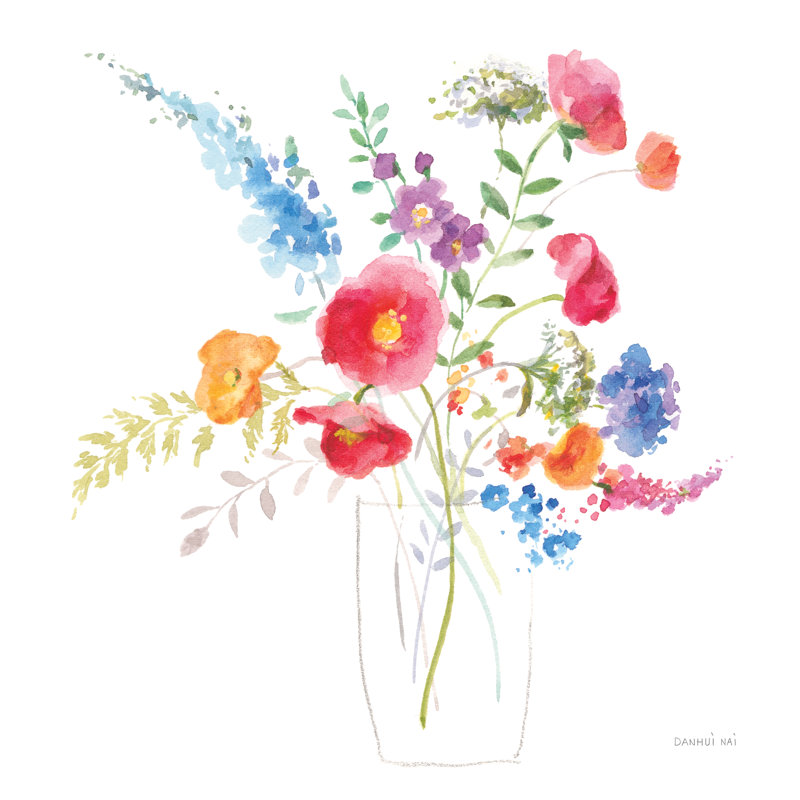 Semi Semi Abstract Floral II par Danhui Nai - impression, H 36 po x l 36 po