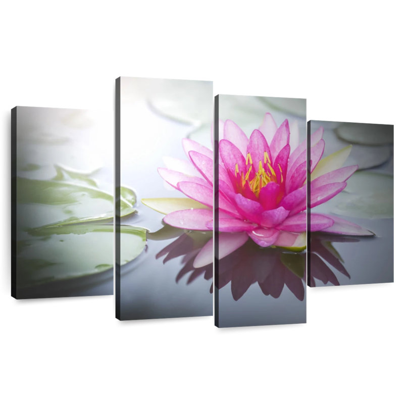 Harnek lotus rose rayonnant, H 22 po x l 36 po