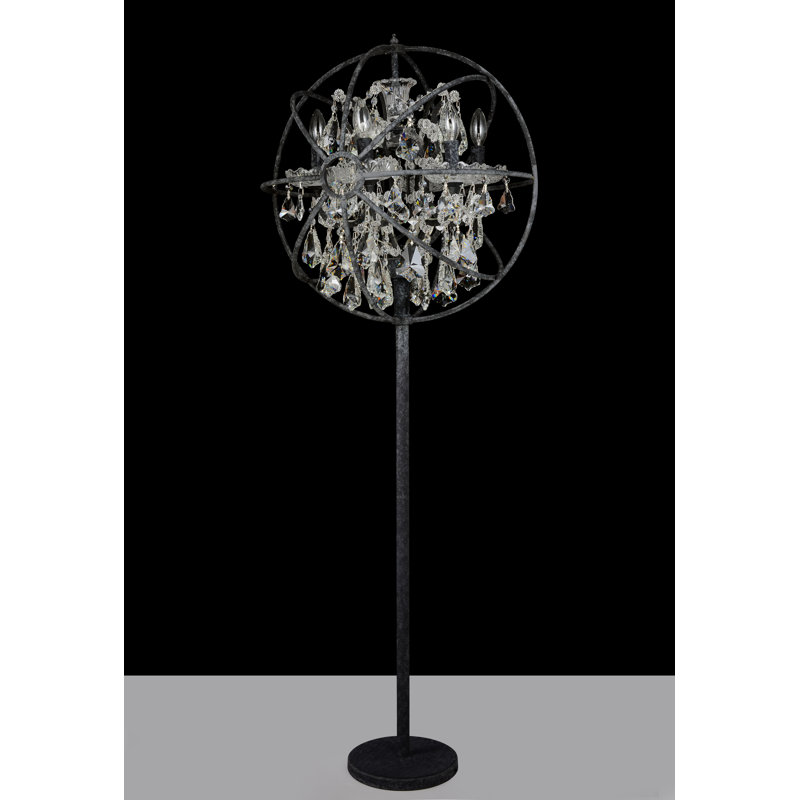 Mendelson 71'' Candelabra Floor Lamp, Matted Black