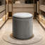 37.5cm Wide Velvet Round No Pattern Standard Ottoman-971139048