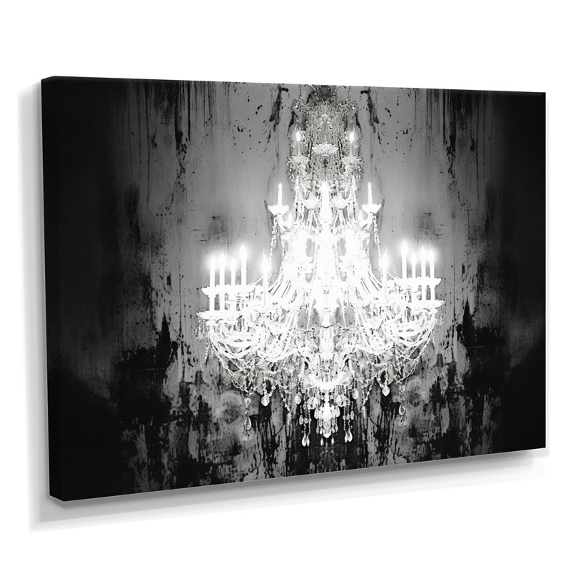 Lustre symphonique silhouette IV - décoration murale lustre glamour, H 16 po x l 32 po x P 1 po, Toile tendue