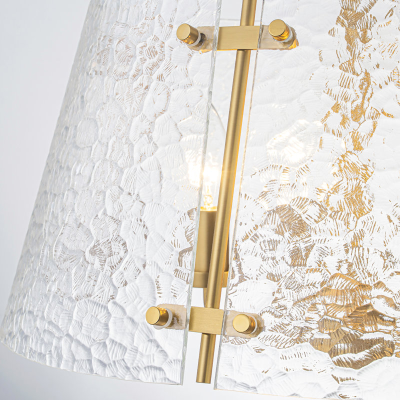 Luminaire suspendu à 4 lumières avec abat-jour en verre
