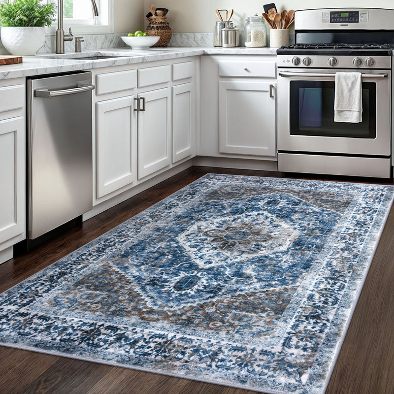 Tapis d'intérieur antidérapant Jodhveer , Rectangle 4pi x 6 pi