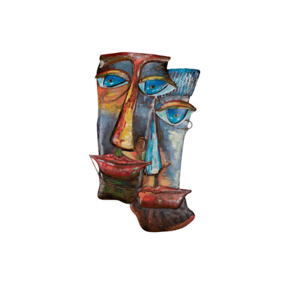 Handmade Traditional Characters Wall Decor on Metal