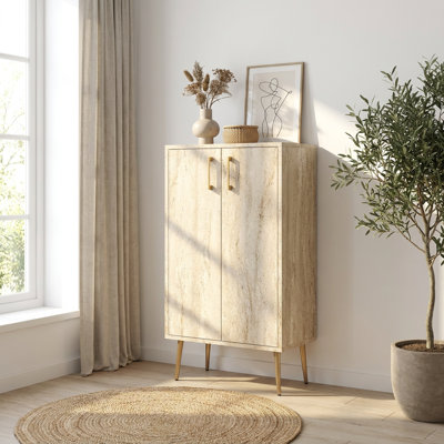 Adair Travertine 2 Door Shoe Cabinet