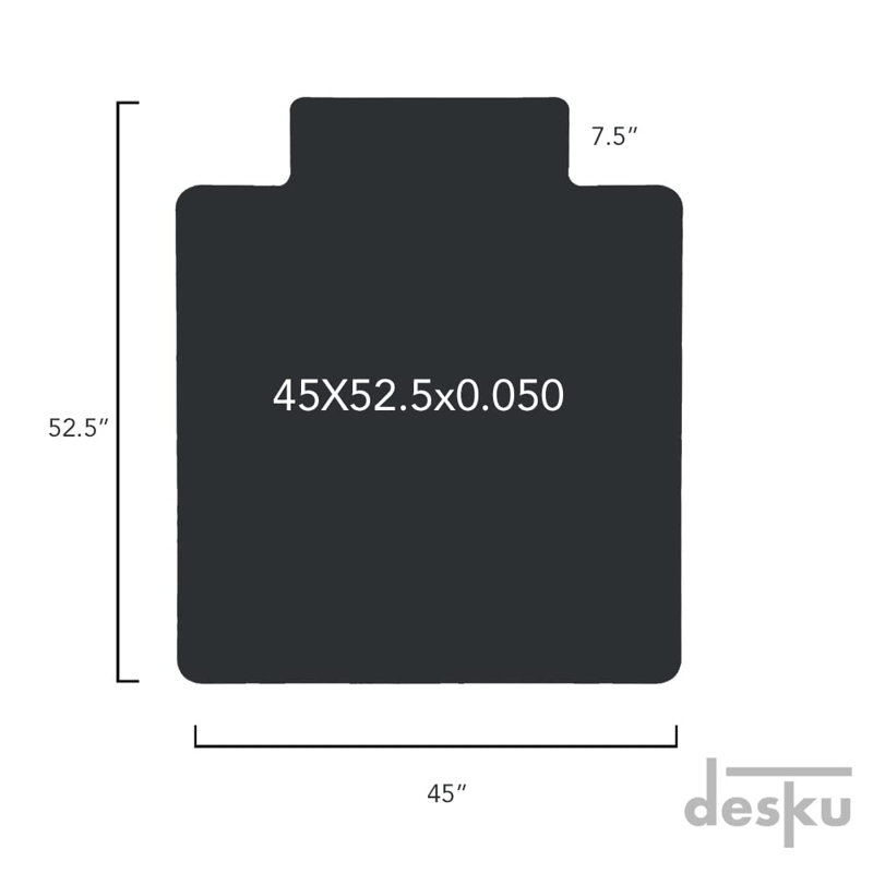 Tapis de chaise rectangulaire, Noir, Inclus, L 53 po x P 43 po