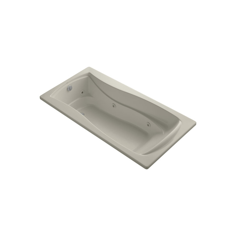 Mariposa 72" x 36" Drop in Whirlpool Bathtub with Bask Heating Technology, Sandbar
