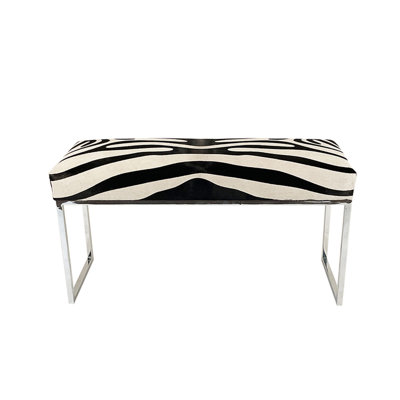 Upholstered Cowhide Bench